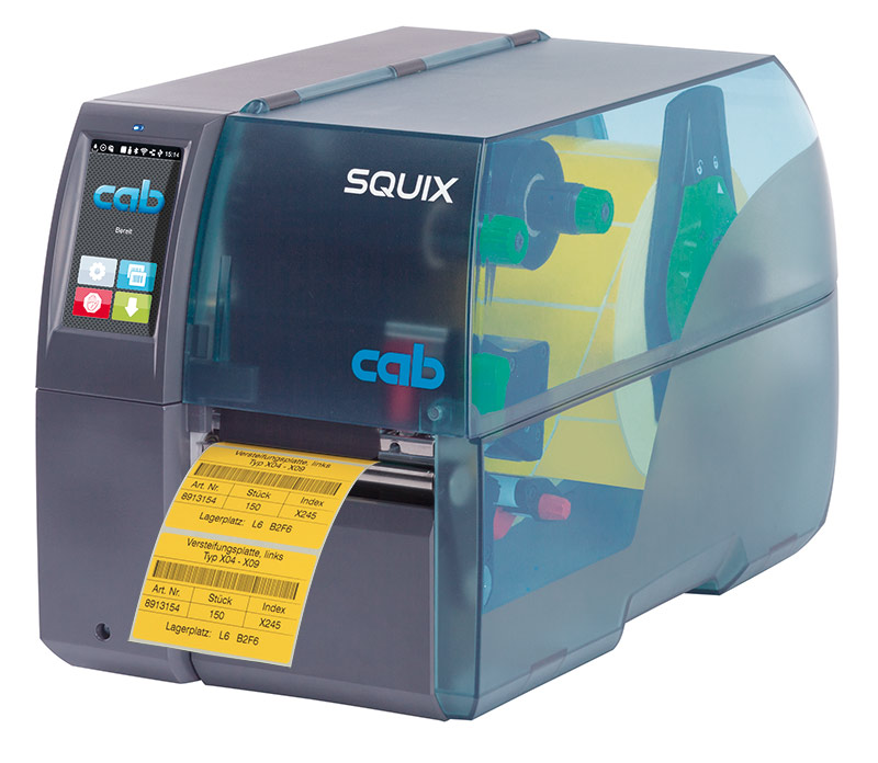 CAB Squix 4.3/300M Etikettendrucker – Basisversion 300 dpi, zentrierte Materialführung